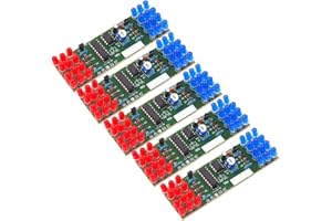 Kyrio 5 pezzi kit di luci elettroniche a LED rosso blu bicolore fai da te kit di luci lampeggianti componenti NE555 CD4017 vestito elettronico strobo