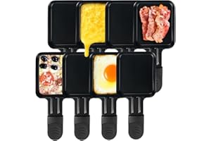 ‎LEUKOLES LeuKoles 8er-Pack Raclette-Grillpfännchen, Antihaftbeschichtung Mini-Käsepfännchen, Zusätzliche Raclettegeschirre für Raclette Grill (8er-Pack)