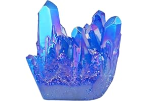 mookaitedecor Titanium Coated Natürlichen Bergkristall Rohstück Geode Dekorative Stein Naturstück Edelstein Dekoration Probe