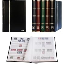 Prophila Stockbook 64 pages blanches et housse de protection rouge