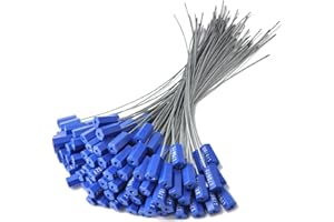 COCOLELE 50pcs Numbered Security Cable Seals Tamper Proof Steel Wire Cable Tags Pull-Tite Trailer Seals Cable Ties-Strap (Blue)
