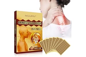 MQUPIN Plastry przeciwbólowe, 20 sztuk chińskich plastrów tygrysich, plastry ziołowe na ból kolan, pleców, stawów, mięśni i szyi