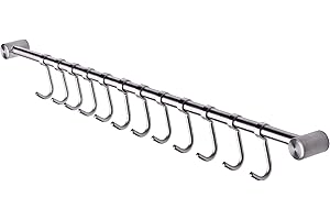 Dent-de-lion - Barra con 12 ganci per utensili da cucina, in acciaio inox SUS304, 53 cm, gancio di supporto da parete per cucina
