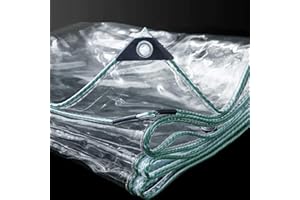 LYYK Plane Transparent mit Ösen 0.50 mm PVC wasserdichte Transparente Abdeckplane durchsichtig Regenschutz Strapazierfähige Faltbar Plane für Gartenmöbel Pflanzen Gewächshaus Pet Hutch Dach 0.8x1m