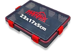 Paradox Fishing Wodoszczelne pudełka na przynęty, rozmiar S, 23 x 17,5 x 5 cm, duży pojemnik wędkarski, duży pojemnik wędkarski, skrzynka wędkarska – na akcesoria wędkarskie