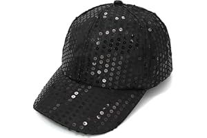 Initlove Kids Sequin Baseball Caps Bling Sparkly Parent-Child Baseball Cap for Parties Festivals and Performances