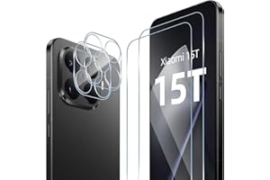ELYCO Schutzfolie Kompatibel mit Xiaomi 15T/15T Pro für Panzerglas, 2 Stück Schutzglas & 2 Stück Kameraschutz, 9H Härte Anti-Kratzer, HD Klar Displayschutzfolie