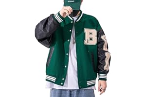 Moshtashio Giacca Uomo da Baseball Varsity Jacket Vintage Cappotto Unisex Lettera Felpa Motociclista Giubbotto da Coppia