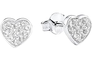 s.Oliver Ohrstecker 925 Sterling Silber Mädchen Kinder Ohrschmuck, mit Zirkonia synth., Herz, Kommt in Schmuck Geschenk Box