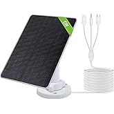 ECO-WORTHY Panneau Solaire Camera Exterieur 5W 5V, 360° ajustable, 25% d'efficacité génération BC Mono, avec 3mètres connecte