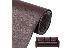 COLRID Gran Parche Reparación Cuero/Polipiel 60x137cm - Autoadhesivo para Sofás, Asientos Coche y Muebles | Repara Arañazos Rápidamente (Marrón)