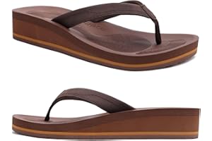 COFACE Flip Flops for Women With Comfortable Arch Support Ladies Fashion Platform Thong Sandals Soft Yoga Mat Sole For Beach/Indoor Outdoor