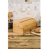 Deconox Bambu L&uuml;ks Panjur Kapaklı B&uuml;y&uuml;k Ekmek Dolabı, Dolabı, Ekmek Sepeti Sandığı, Ekmeklik, &Ccedil;ok Ama&ccedil;lı Bambu Kutu