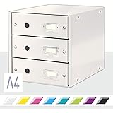 Leitz Drawer Cabinet, 3 Drawers, A4, Click and Store Range 60480001 - White
