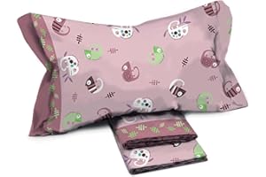 il dolce stile della tua casa set completo lenzuola cameretta per letto singolo 1 piazza puro cotone stampate fantasia (pascal rosa)