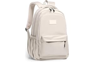 Lahrma Travel Backpack Womens, Lightweight 14 Inch Laptop Rucksack Bag for Men, Splash-proof & Casual Daypacks for School College Work (White)