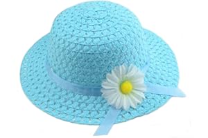 YUEMING Baby Girl Straw Hats Lovely Flower Sun Hats Summer Beach Hats Straw Sun Caps for Infant Girls Toddler Beach Hat Suit Outdoor Activities