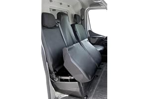 Walser Housse de Voiture Transporter sur Mesure Compatible avec Opel Movano/Renault Master/Nissan NV400, Banc Simple et 2 Housses de siège Avant