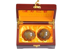FENGSHUISALE 5,1 cm Feng Shui Nuwa Stone Baoding Bälle Chinesische Gesundheit Stressbälle mit Geschenkbox W2350