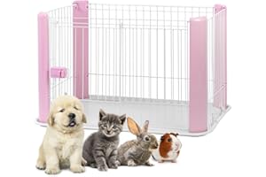 ‎IRIS OHYAMA Iris Ohyama Welpenauslauf mit abschließbarer Tür, H60cm, Pink, Katzengehege, Hundebox, Hundegitter, Für Outdoor, Indoor, Welpenlaufstall, Hundezaun, Welpenzaun, Laufstall Hund, CLS-960