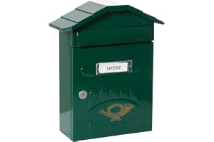 Arregui Villa – utomhus brevlåda (stål, 360 x 298 x 120 mm), grön, E5003