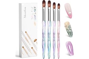 MelodySusie 4Pcs Acrylic Nail Brush Set, Size 8/10/12/14/ Professional Nail Brushes for Acrylic Application Acrylic Powder Nail Extension and 3D Nail Carving for DIY Home Salon Nail Art Manicure Tool