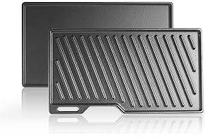 VNIERXFUL Żeliwna płyta grillowa, części zamienne do Burnhard Fred, Black seria 4/6, 41,5 x 23,5 cm Plancha do grilla Rösle Artiso G2 / ruszt do grilla Fred JR, Burnhard Big Fred, Fat Fred, Taino Platinum, 1