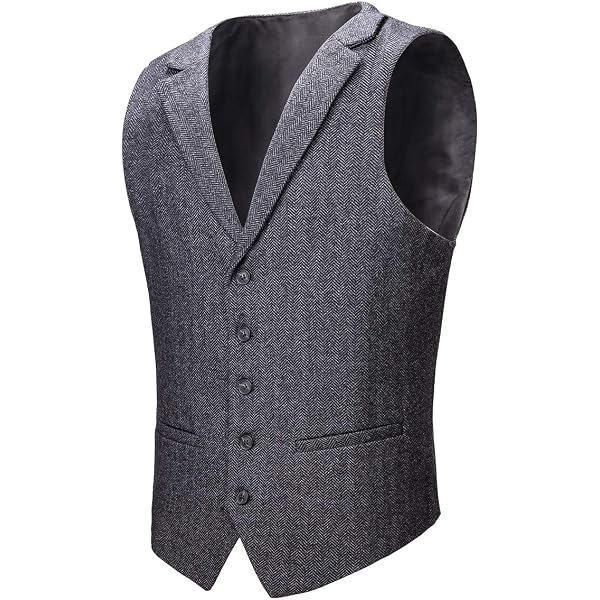 Herren Jahrgang Anzug Weste Zweireihig Wolle Tweed Weste Für Hochzeit
