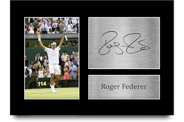 HWC Trading A4 Roger Federer Cadeaux Imprimés Photo autographe signée pour les fans de tennis - A4
