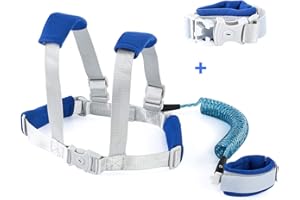 Gojiny - Cinturón de seguridad para muñeca anti pérdida, arnés reflectante para bebé para caminar o viajar azul azul Talla:è“è‰²åå…‰
