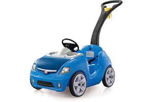 Step2 Whisper Ride Coche para ninos en Azul | Carro Infantil con Barra de empuje | Vehiculo para ninos/Juguete a partir de 1.5 anos