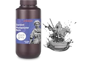 SCULOKIC Stampante 3D Resina 1000g 3D Printer Resin Standard Fotopolimerizzante UV 405 nm con Alta Precisione Eccellente Fluidità e Solidificare Rapida per stampanti 3D 4K/8K LCD/DLP/SLA（Grigio scuro）