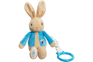 Rainbow Designs PO1451 Beatrix Potter Peter Rabbit Jiggle Attachable Soft Toy - Unisex Pram Toy for Toddlers and Babies