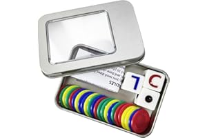 NECXON Juego de Dados Central Izquierdo y Derecho, Juego de Dados LCR Que Incluye 3 Dados, 40 fichas de Colores con Caja de Almacenamiento para Juego de Picnic de Fiesta de Camping