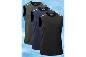 Confezione da 3 canottiere da uomo: camicie senza maniche leggere e traspiranti per corsa, viaggi, abbigliamento casual