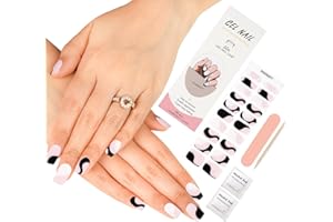 Gel Nail Stickers, 20 Pegatinas Suaves Autoadhesivas-ZAHRVIA Pegatinas de Uñas de Gel Adhesivas de Salón- UV/LED Lámpara Requerida