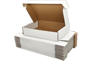 Cenoid Scatole di Cartone per Spedizioni Piccole Regalo, 18 x 13 x 5 cm Scatola Bianca imballaggio (25 pezzi)