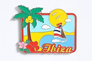 DESIGNO Calamite da frigorifero 3D in metallo con città, souvenir per vacanze di campagna, Londra, Parigi, NewYork, Berlino, Dubai, Amsterdam, Roma, Praga, Milano, Barcellona, Venezia (Ibiza)