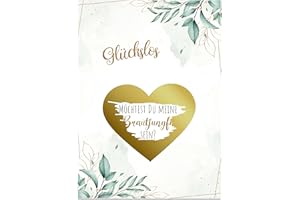 BAMBOORILLA Willst Du meine Brautjungfer sein - Rubbelkarte zum selber beschriften – Schwangerschaft verkünden – Rubbelkarten zum selbst gestalten – Party – Hochzeit – Rubbellose – Glückslos (Brautjungfer)