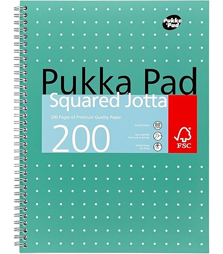 Pukka Pad, A4 Metallic Jotta Book 6 Pack – 21 X 30cm – Wirebound Notebook With 8mm Lines And 80GSM Paper – Features 4-Hole Punch Margins And Perforated Edges - 200 Pages, Green