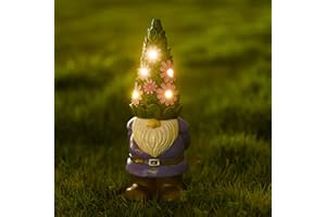 Yeomoo Nano da giardino a energia solare, per esterni, 29 cm, decorazione da giardino, per esterni, resistente alle intemperie, con lanterna solare a LED, regalo per terrazza, cortile, prato, balcone