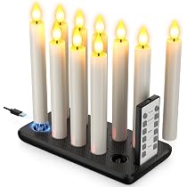 Yme 6 candele coniche a LED con telecomando e timer, finte