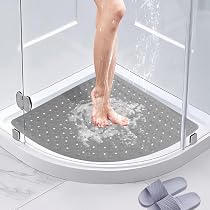 Tapis Douche Loofah Antidérapant - Texture Exfoliante Naturelle - 61x81cm Marron