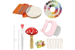 Allazone Speedweve Loom Mini Metier a Tisser 12 Hooks Darning Mini Loom Machine Speedweve et 50 Couleur Fils à Broder pour Tricoter Des Vêtements, Des Chaussettes
