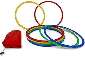 HAEST Set de 12 cerceaux - Rouge - Bleu - Jaune - Vert - Cerceaux - Fitness et Coordination - Entrainement