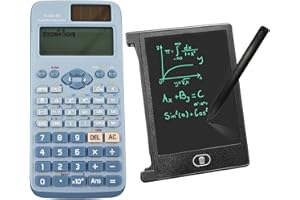 PEIXIONG FX-991EX Calculadora Multifunción Científica con Tableta de Escritura borrable LCD de 4,4 Pulgadas, con 522 Funciones y 10+2 dígitos Pantallas, para Estudiantes y Profesores, oficinas (Azul)