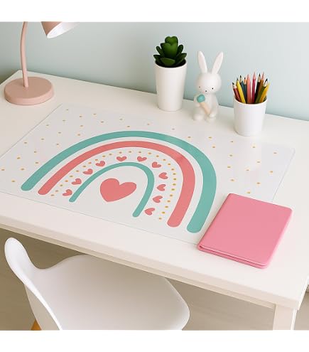 KELAV Sous-Main de Peinture en Silicone, 60 x 40cm Tapis de Peinture pour Enfants, Tapis de Bricolage Lavable Pliable, Sous-Main de Table Antidérapant pour Artisanat