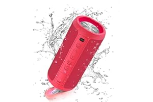 Ortizan Bluetooth Speaker, Portable Wireless Bluetooth Speakers With Led Light, Louder Volume & Enhanced Bass, IPX7 Waterproof, 30H Playtime, Durable Loud Speaker Bluetooth for Travel, Outdoor - Red