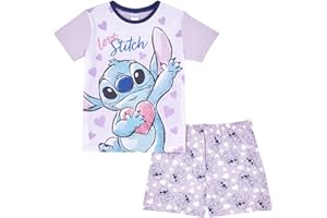 Disney Lilo And Stitch - Pigiama Corto da Bambina, dai 5 ai 15 Anni