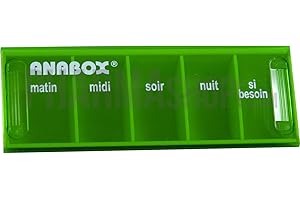 Pilulier Journalier | 5 Cases | Vert Anis | Anabox